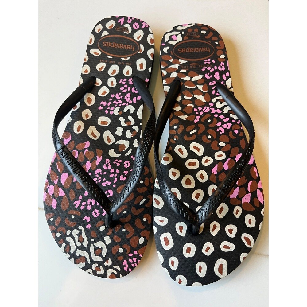 Havaianas Slim Animal Print Thong Sandals Women Size 9/10 - Picture 2 of 4